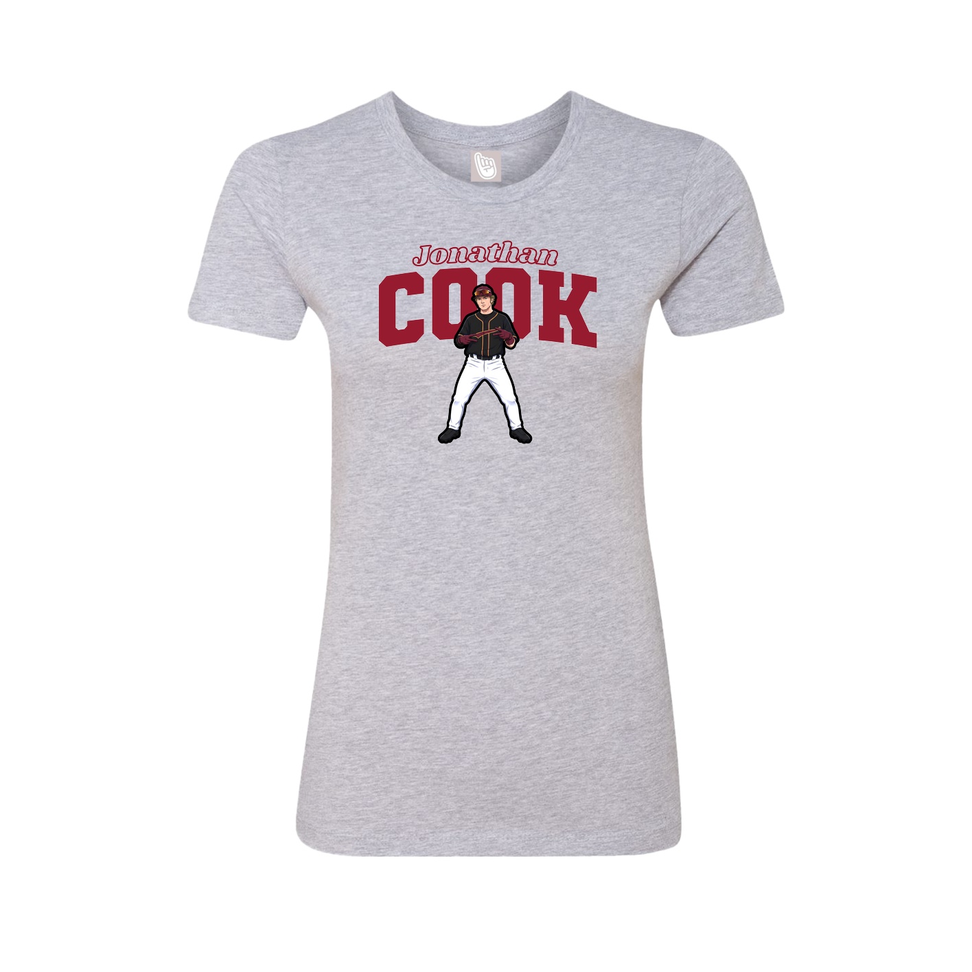 Womens Tee — Name Arch in Grey