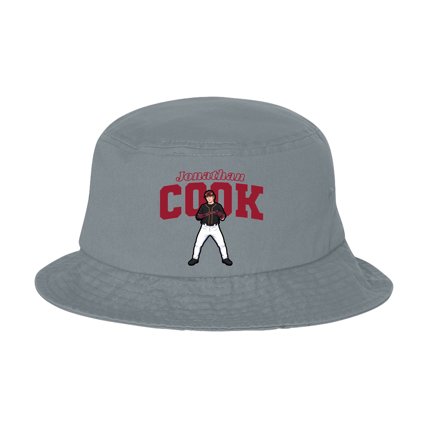 Bucket Cap — Name Arch in Grey
