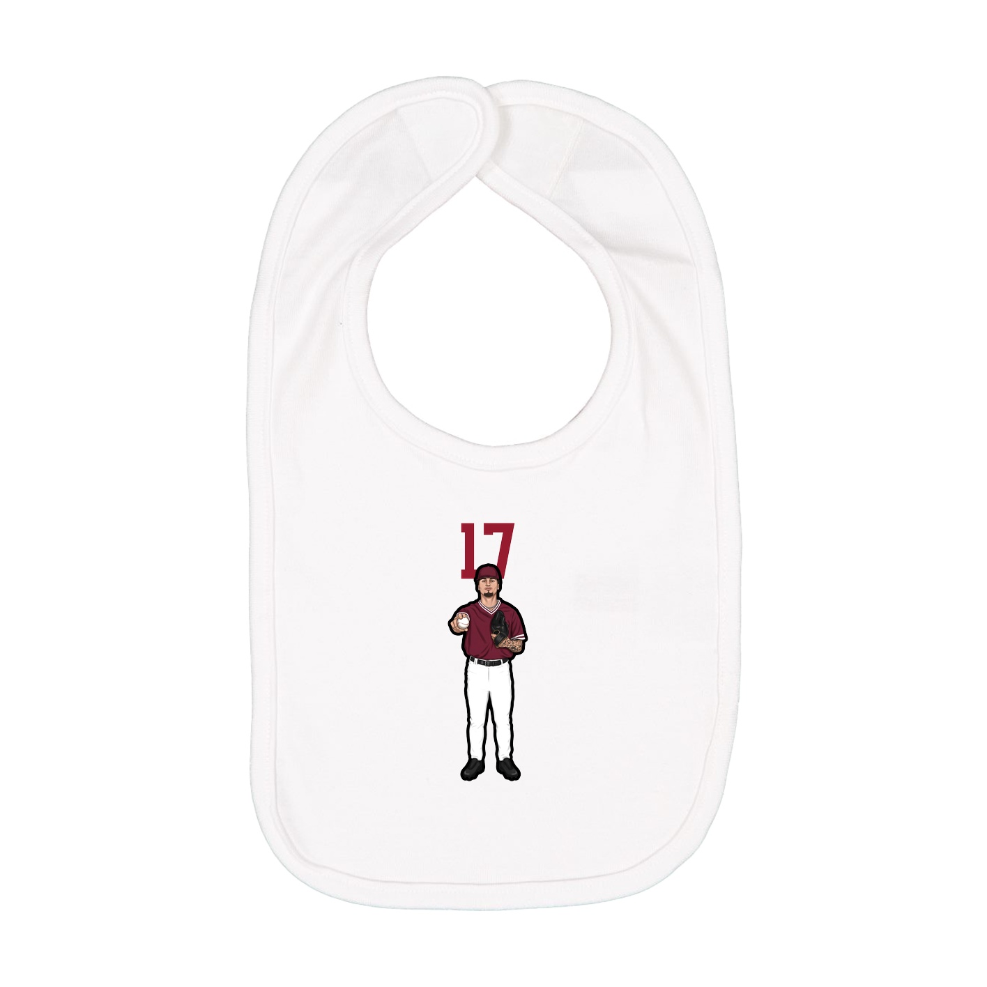Infant Bib — Number Top in White