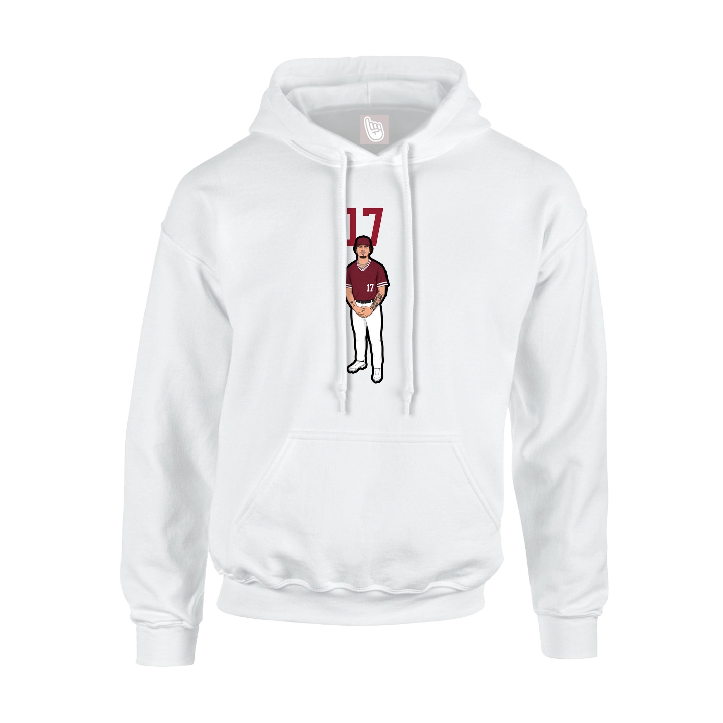 Youth Hoodie — Number Top in White