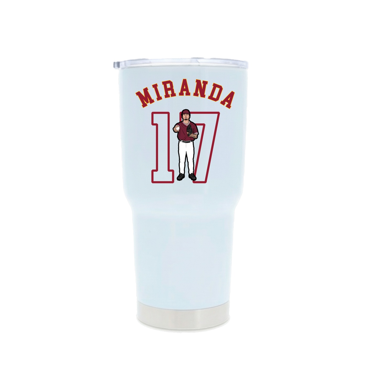 30oz Stainless Steel Tumbler — Shirsey Arch in White
