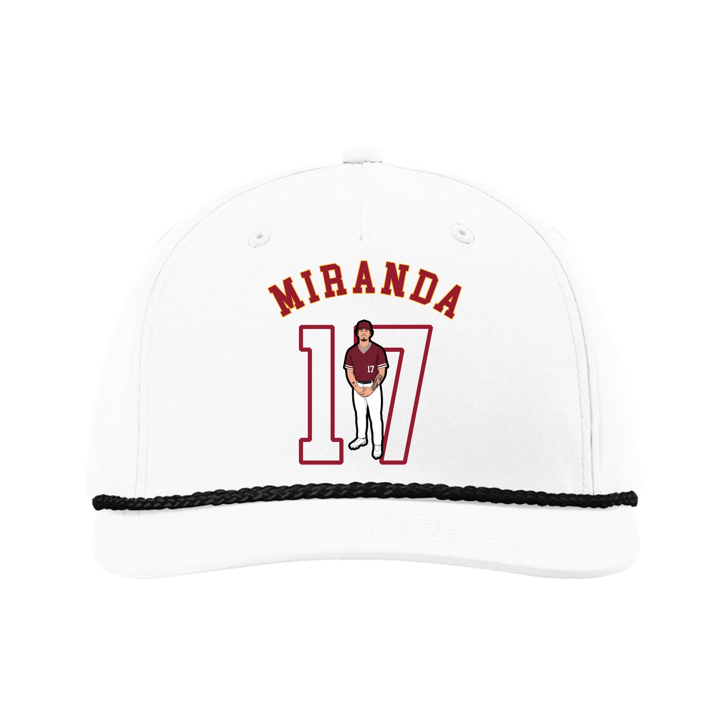 Five-Panel Classic Rope Cap — Shirsey Arch in White