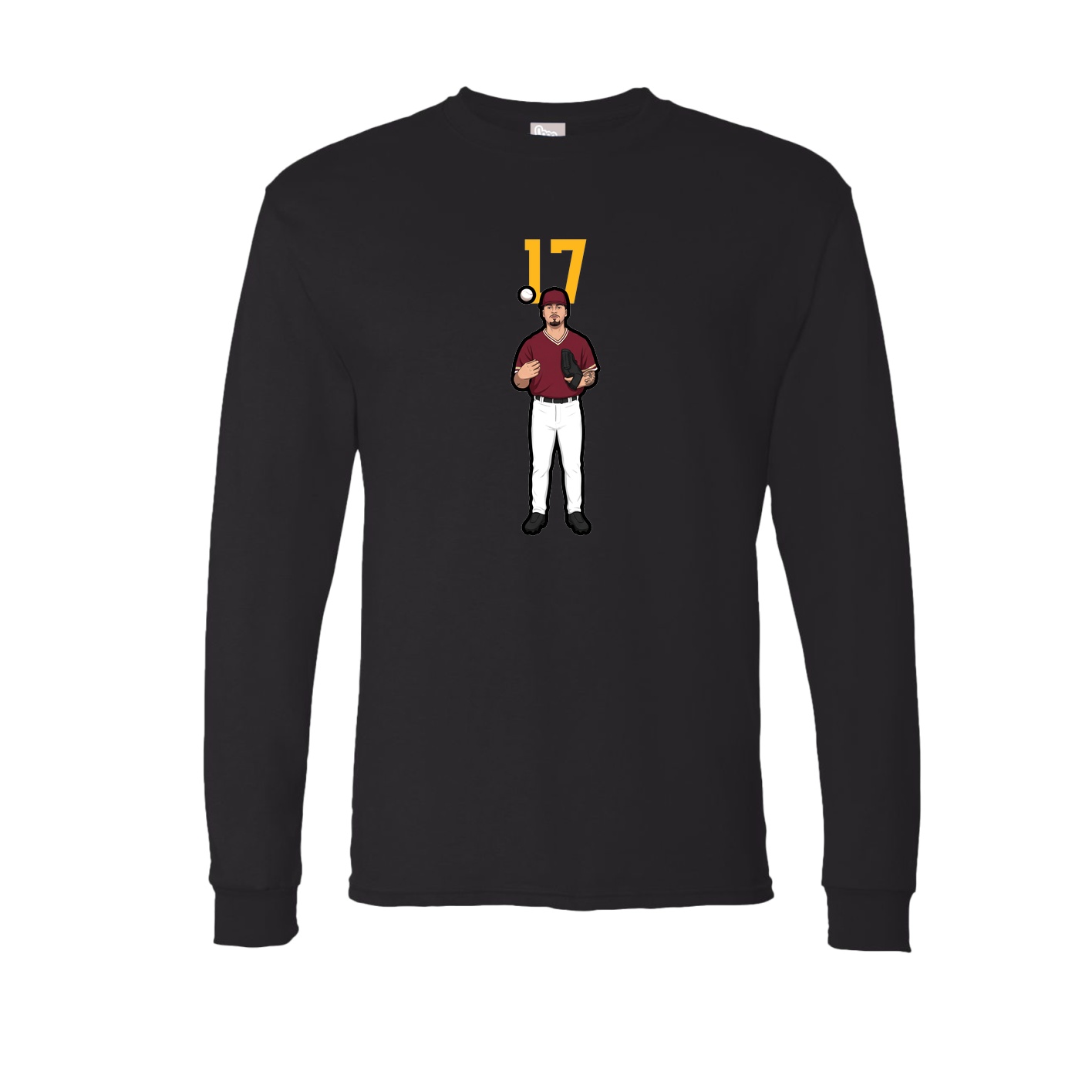Long Sleeve Tee — Number Top in Black