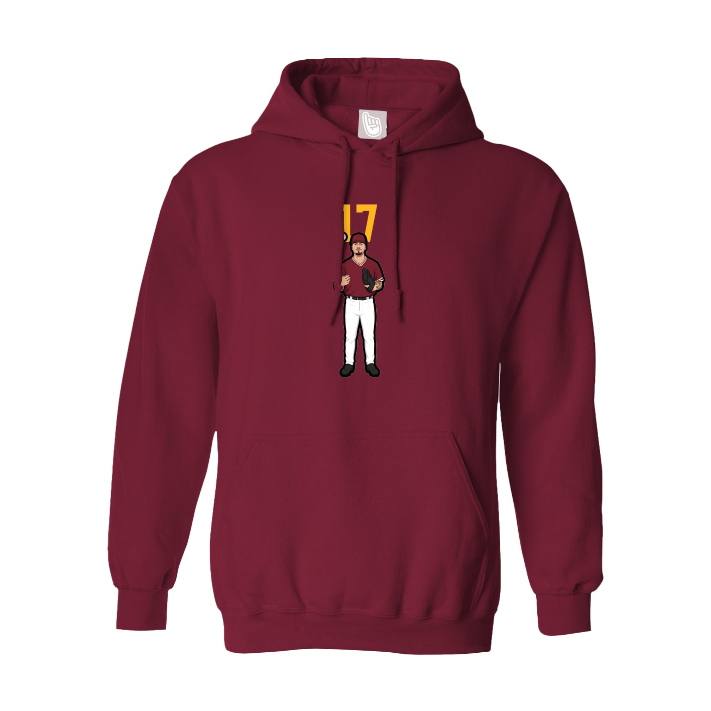 Hoodie — Number Top in Cardinal