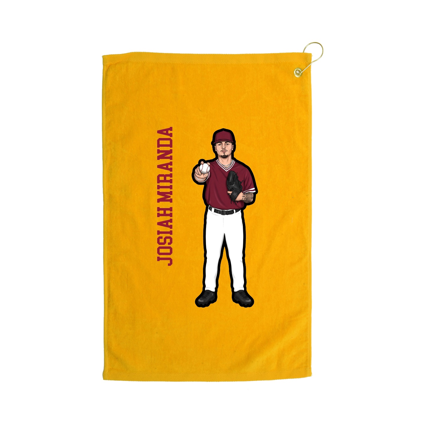 Golf Towel — Name Vertical in Gold