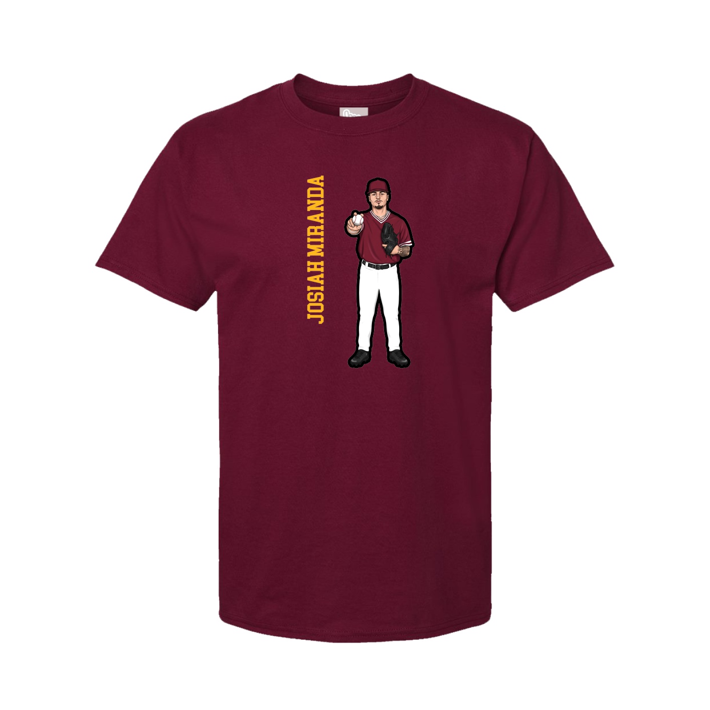 Youth Tee — Name Vertical in Cardinal
