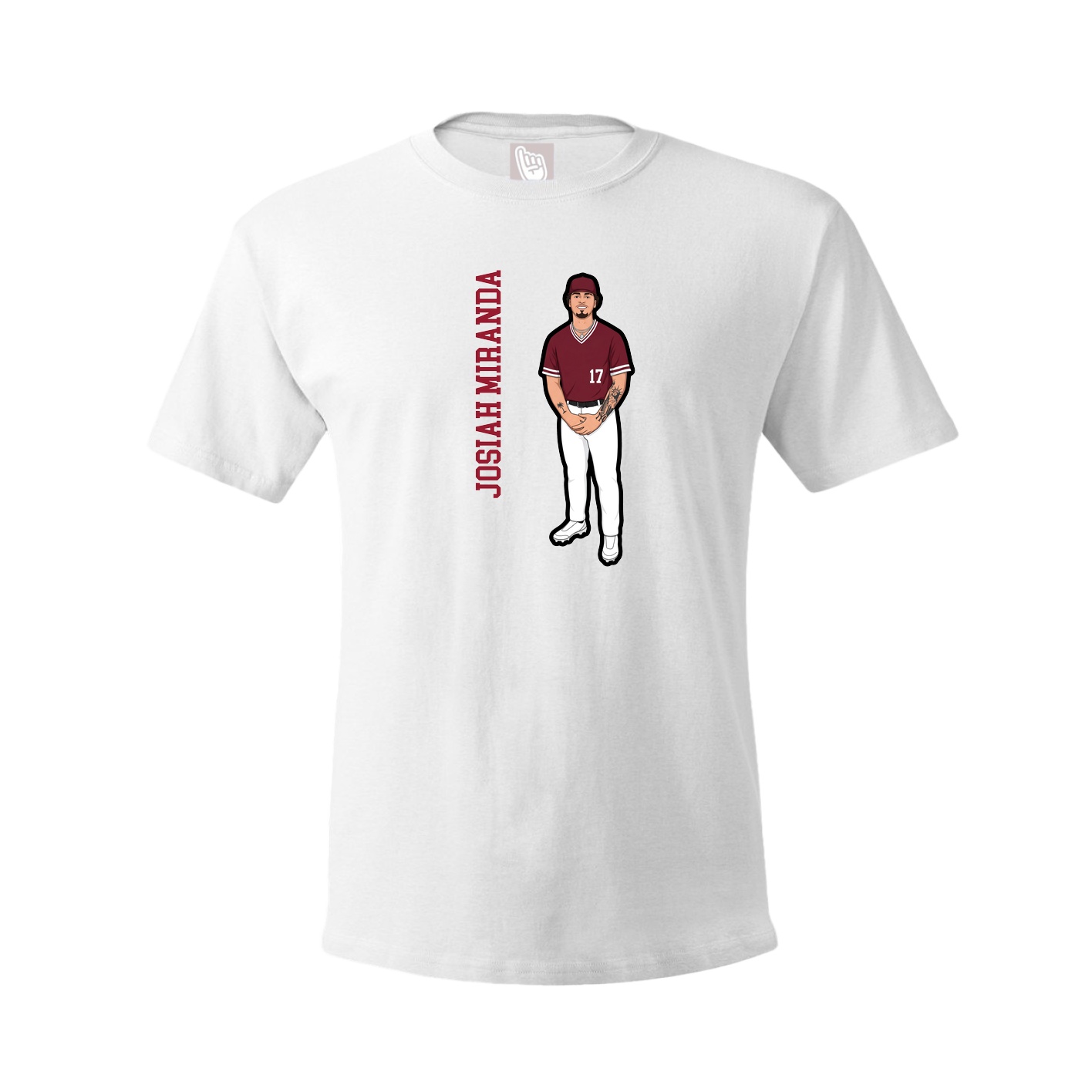 Tee — Name Vertical in White
