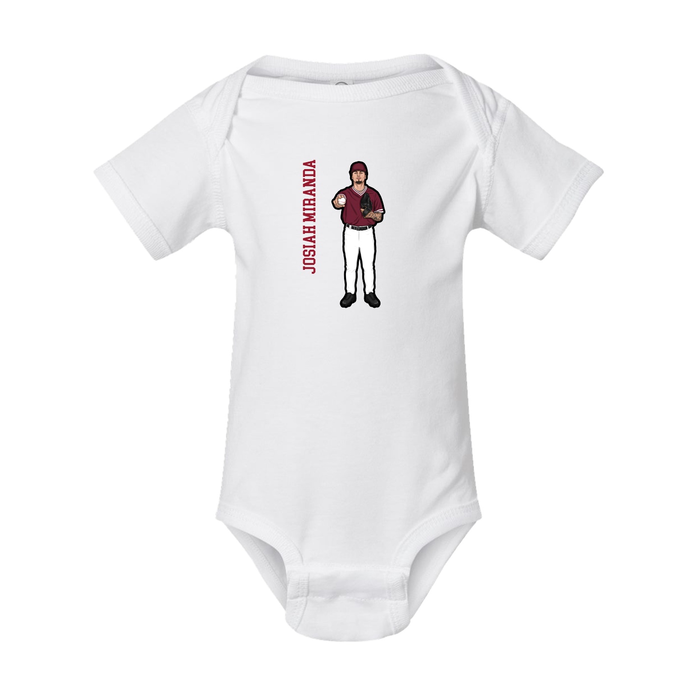 Baby Onesie — Name Vertical in White