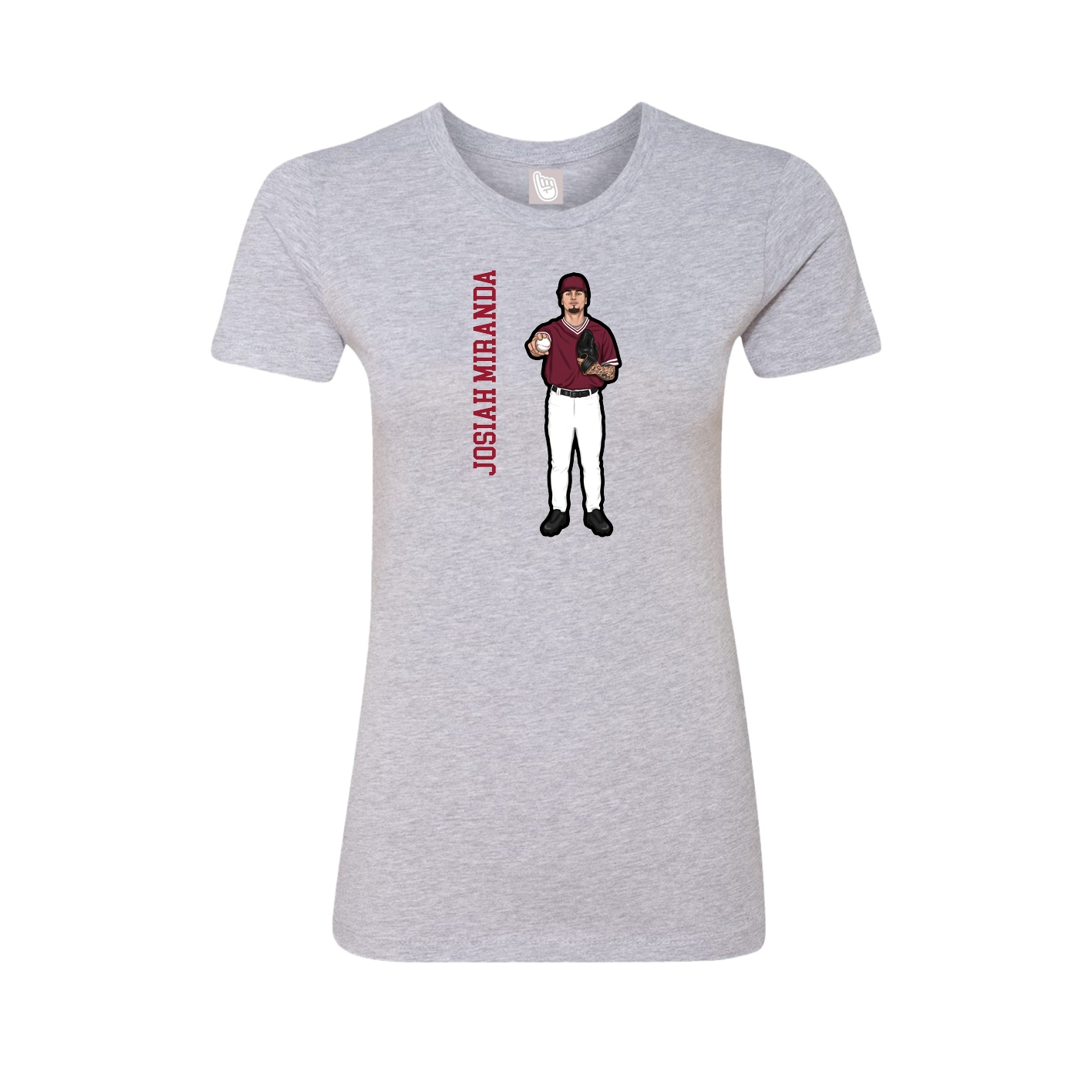 Womens Tee — Name Vertical in Grey