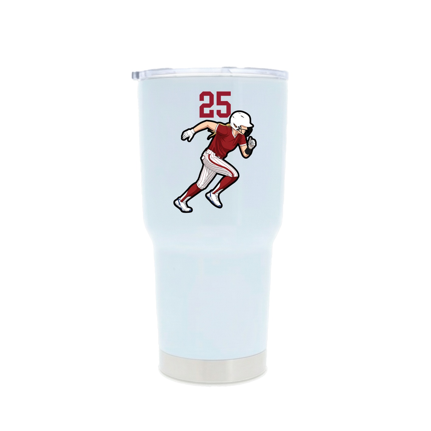 30oz Stainless Steel Tumbler — Number Top in White