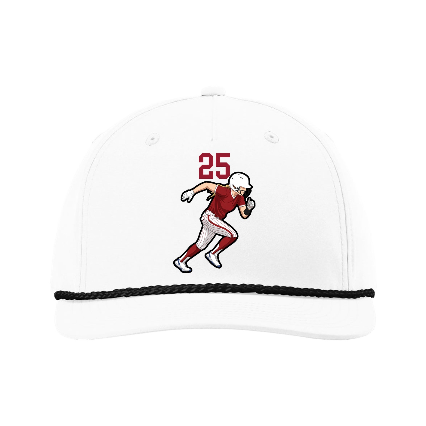 Five-Panel Classic Rope Cap — Number Top in White