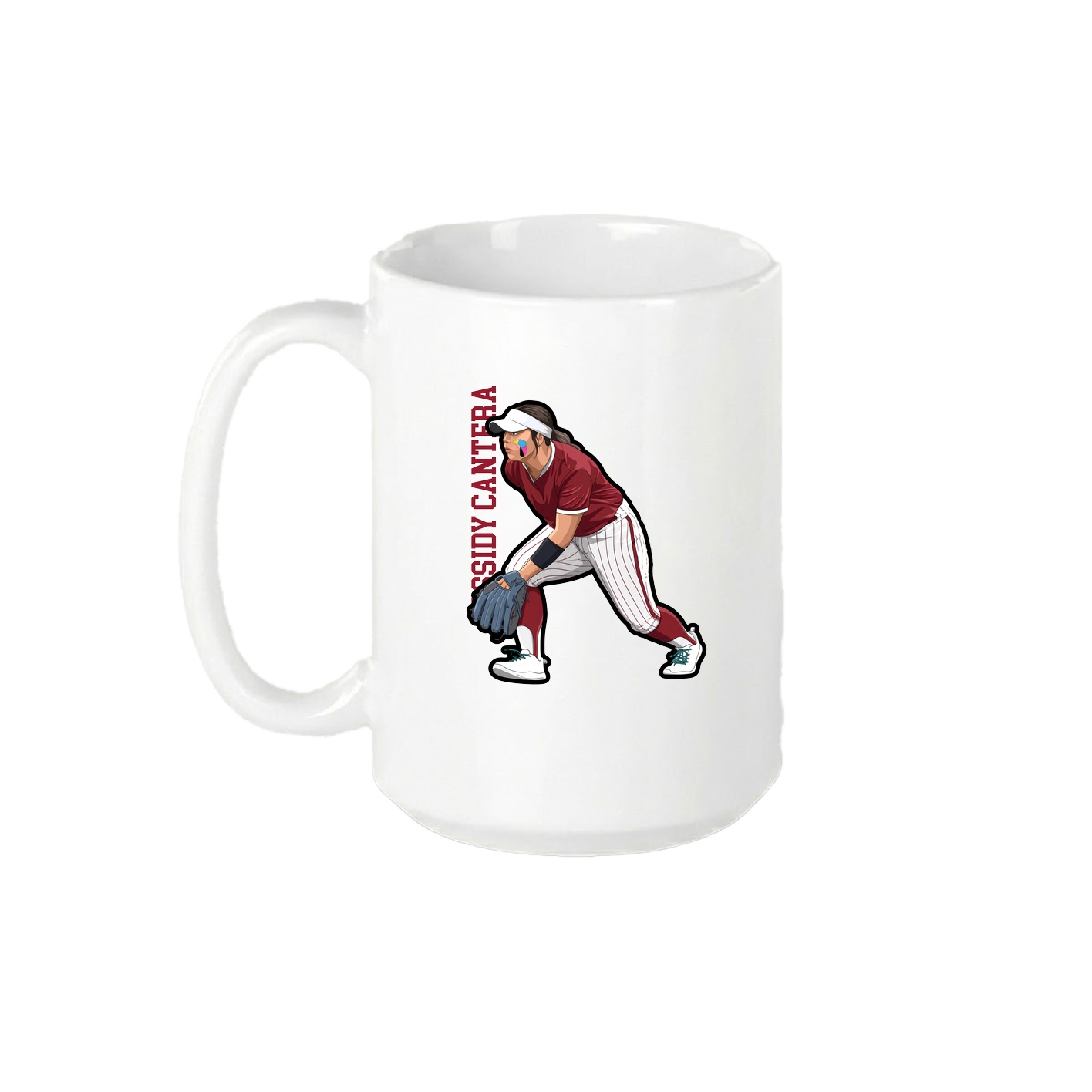 15oz Coffee Mug — Name Vertical in White