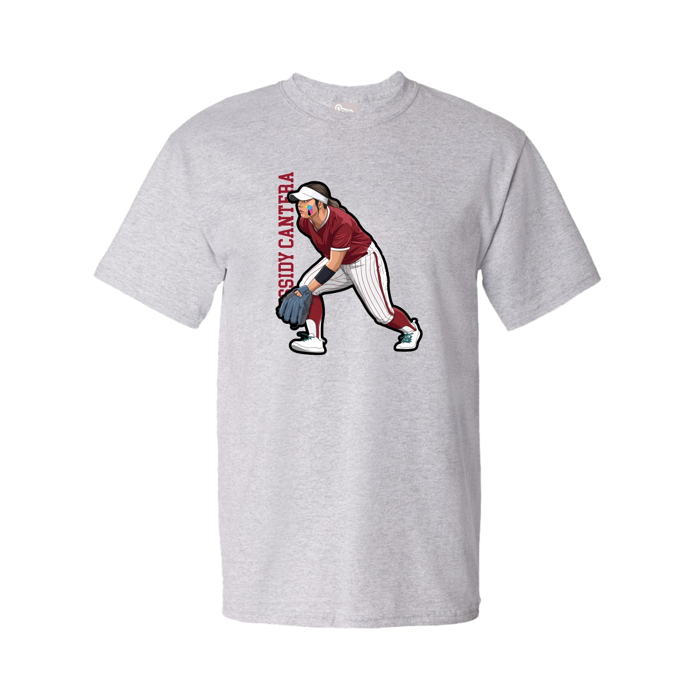 Youth Tee — Name Vertical in Grey