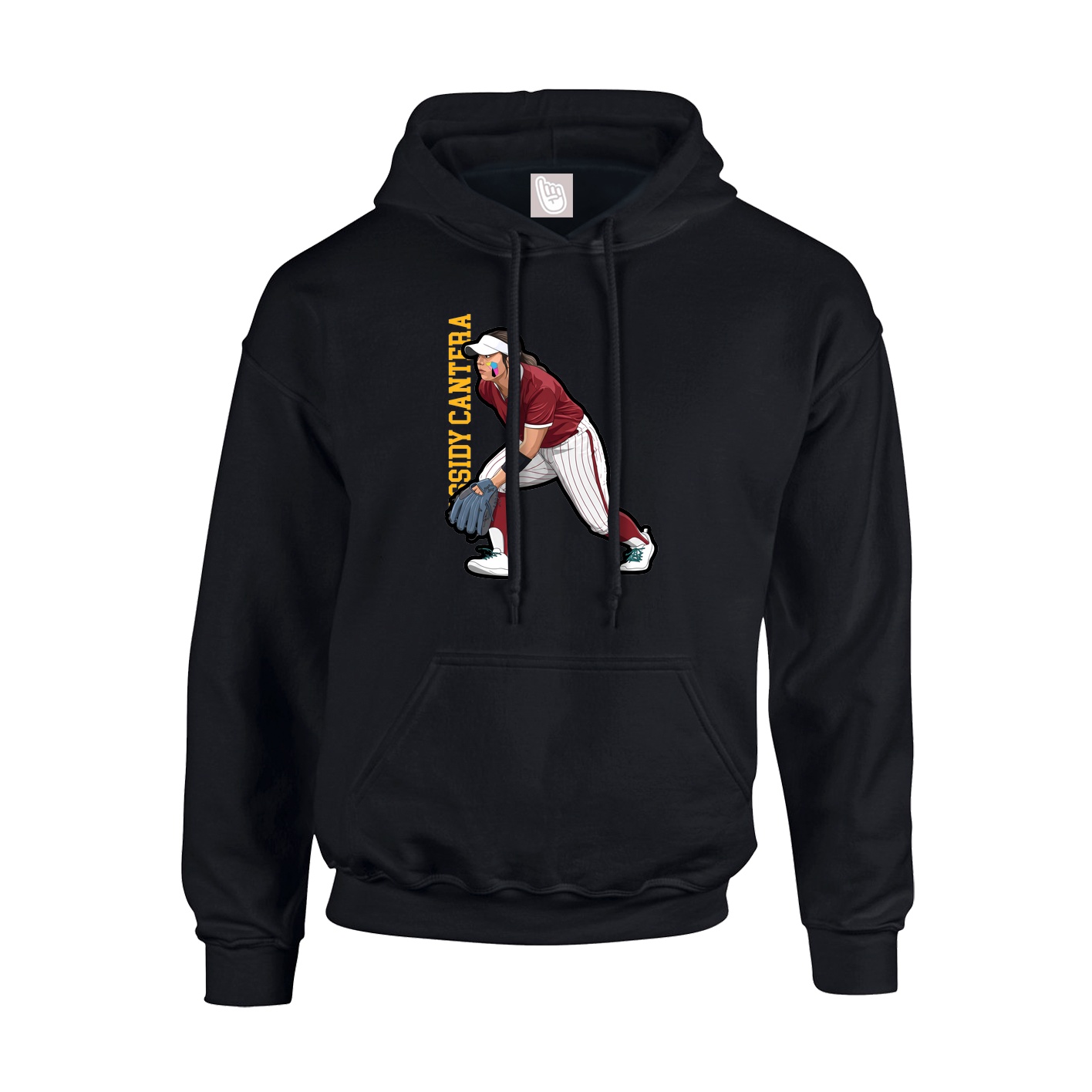 Youth Hoodie — Name Vertical in Black