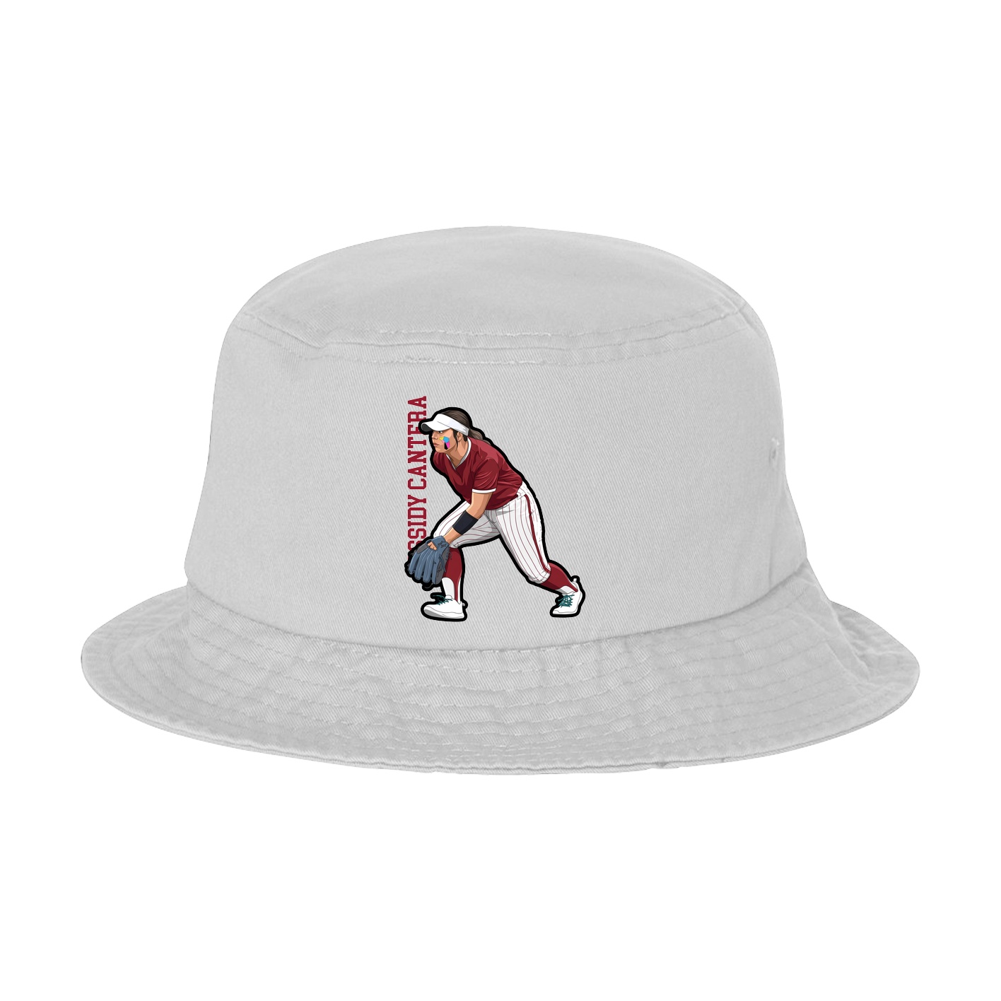 Bucket Cap — Name Vertical in White