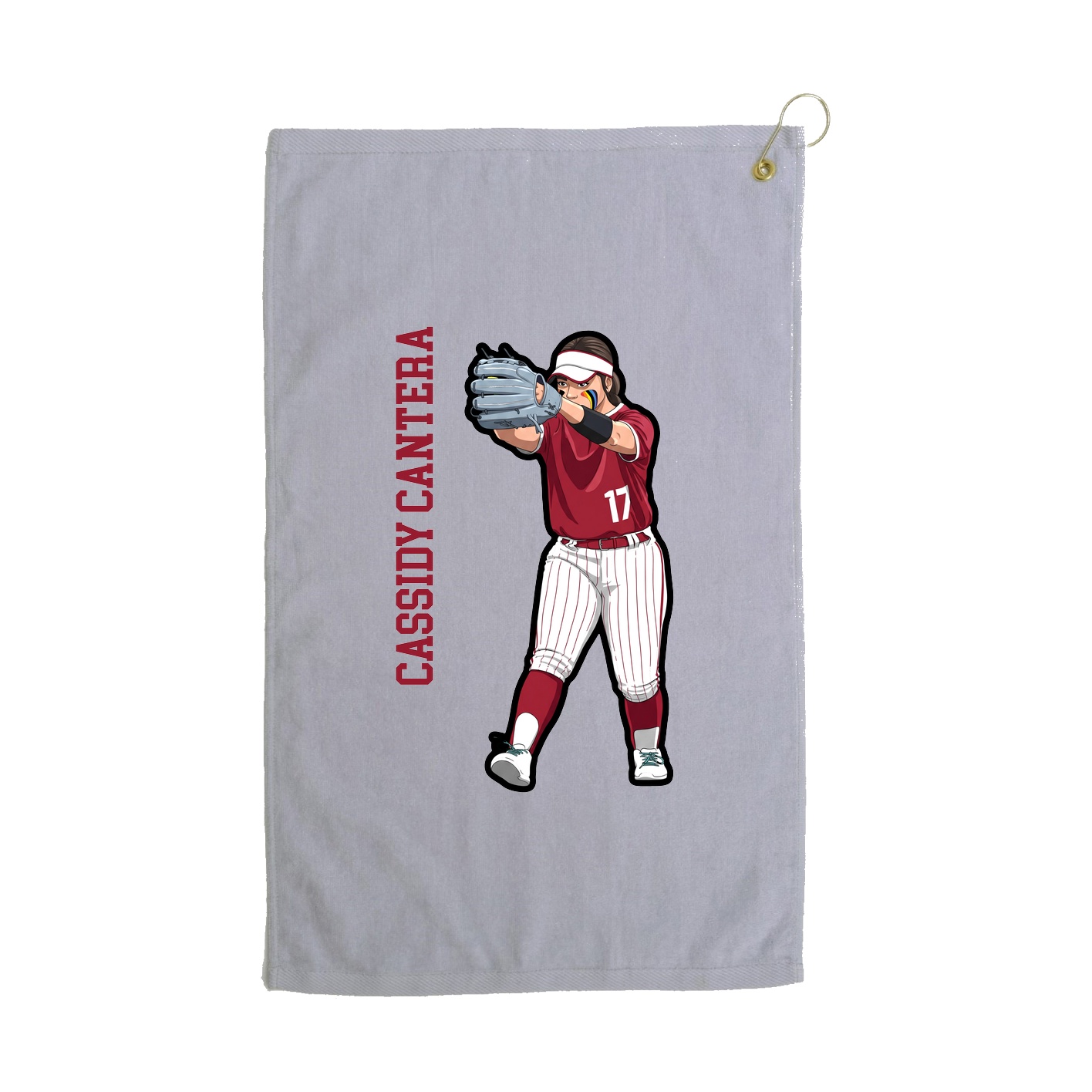 Golf Towel — Name Vertical in Grey