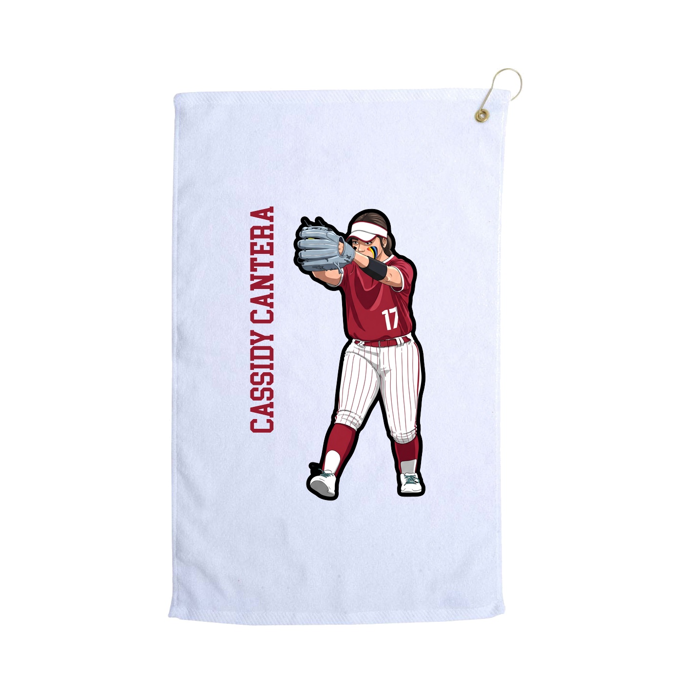 Golf Towel — Name Vertical in White
