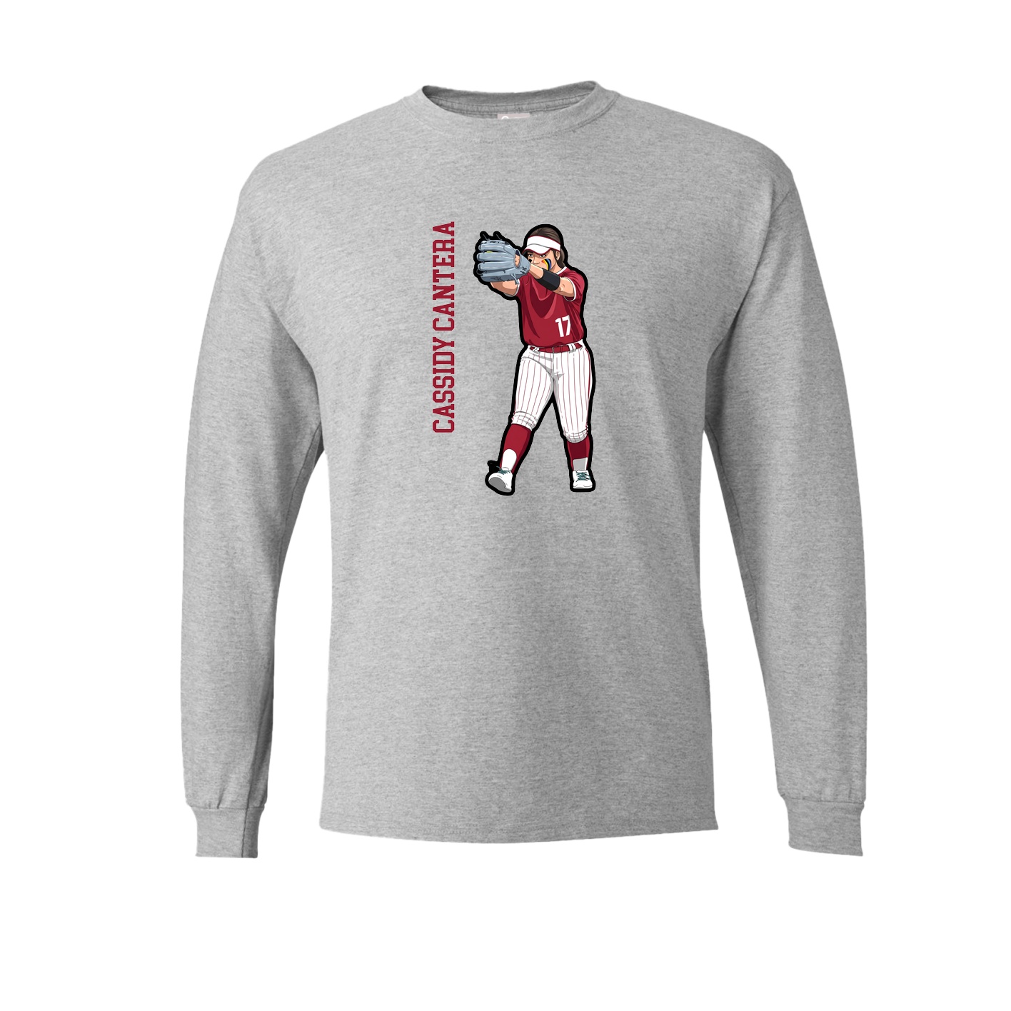 Long Sleeve Tee — Name Vertical in Grey