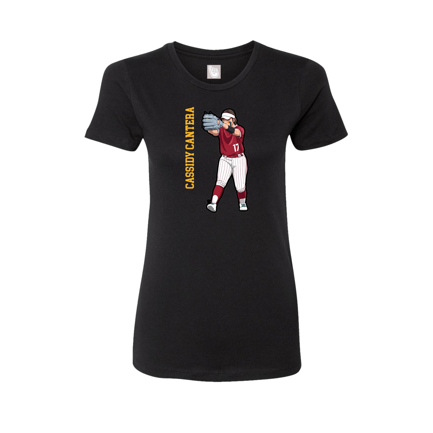 Fitted Women's Tee — Name Vertical in Black