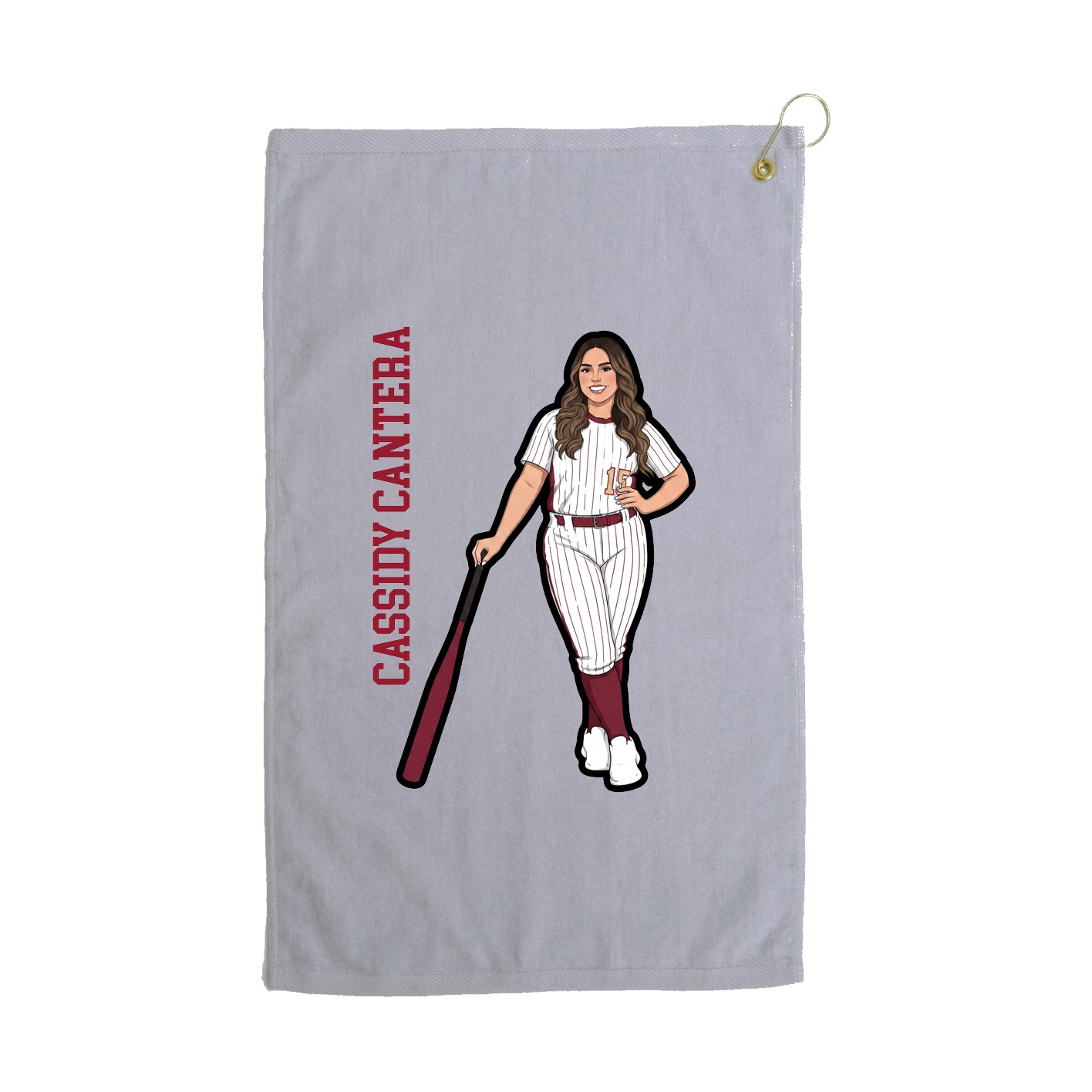 Golf Towel — Name Vertical in Grey
