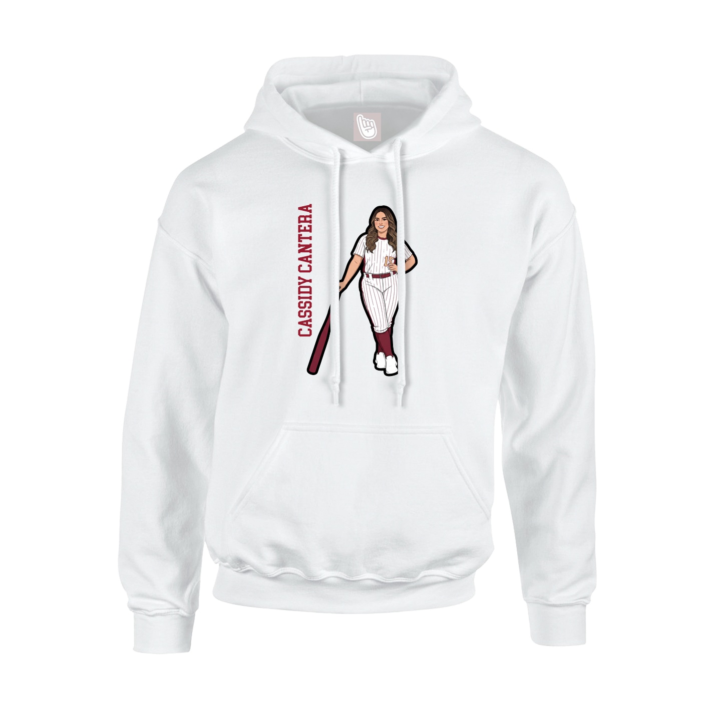 Youth Hoodie — Name Vertical in White