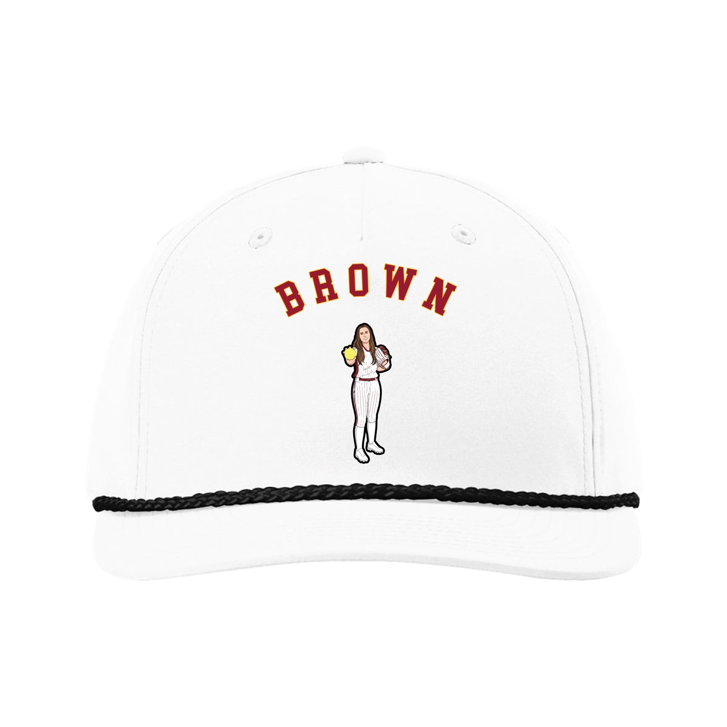 Five-Panel Classic Rope Cap — Shirsey Arch in White