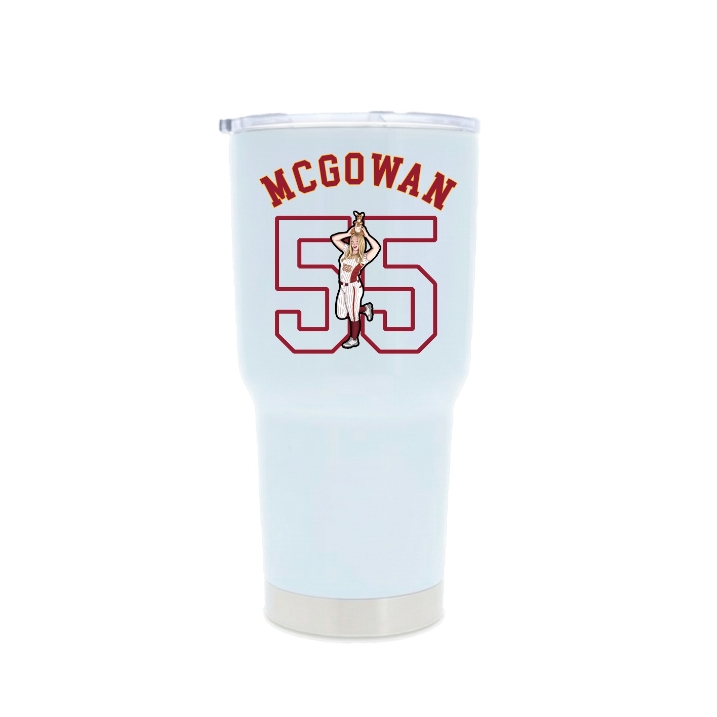 30oz Stainless Steel Tumbler — Shirsey Arch in White