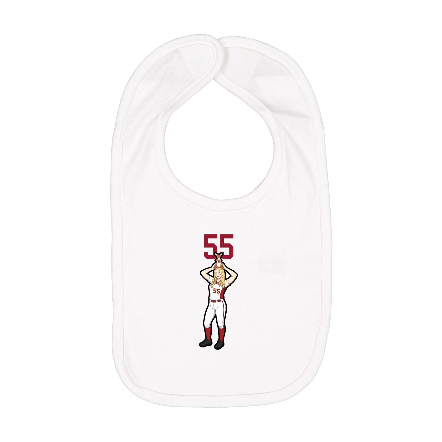 Infant Bib — Number Top in White