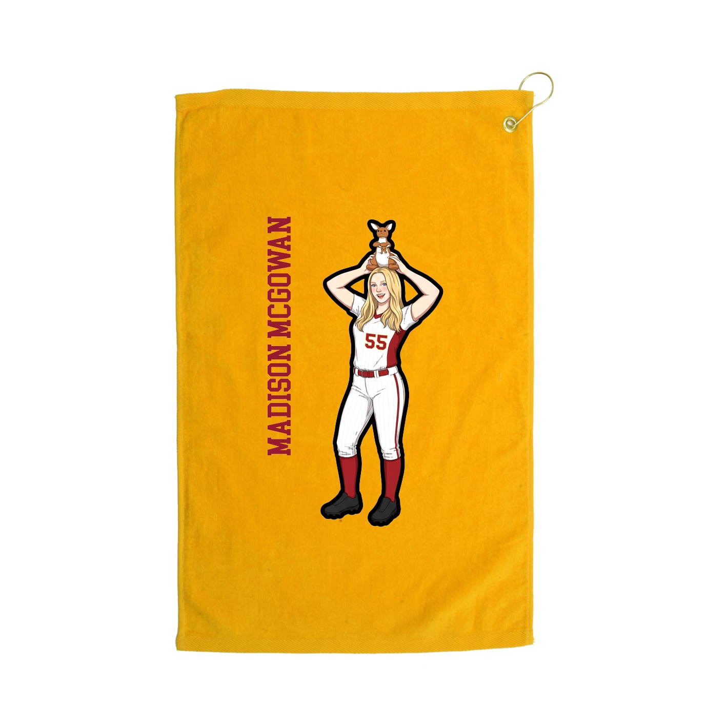 Golf Towel — Name Vertical in Gold