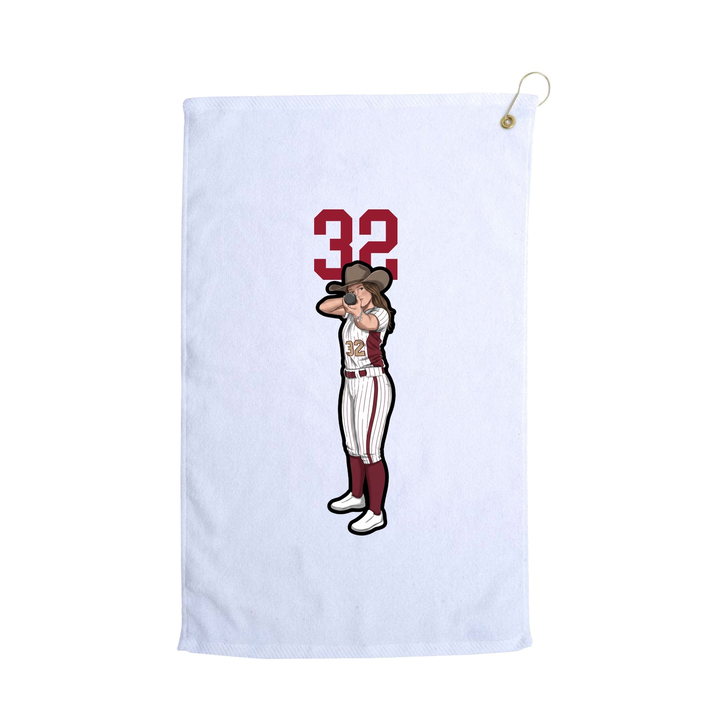 Golf Towel — Number Top in White
