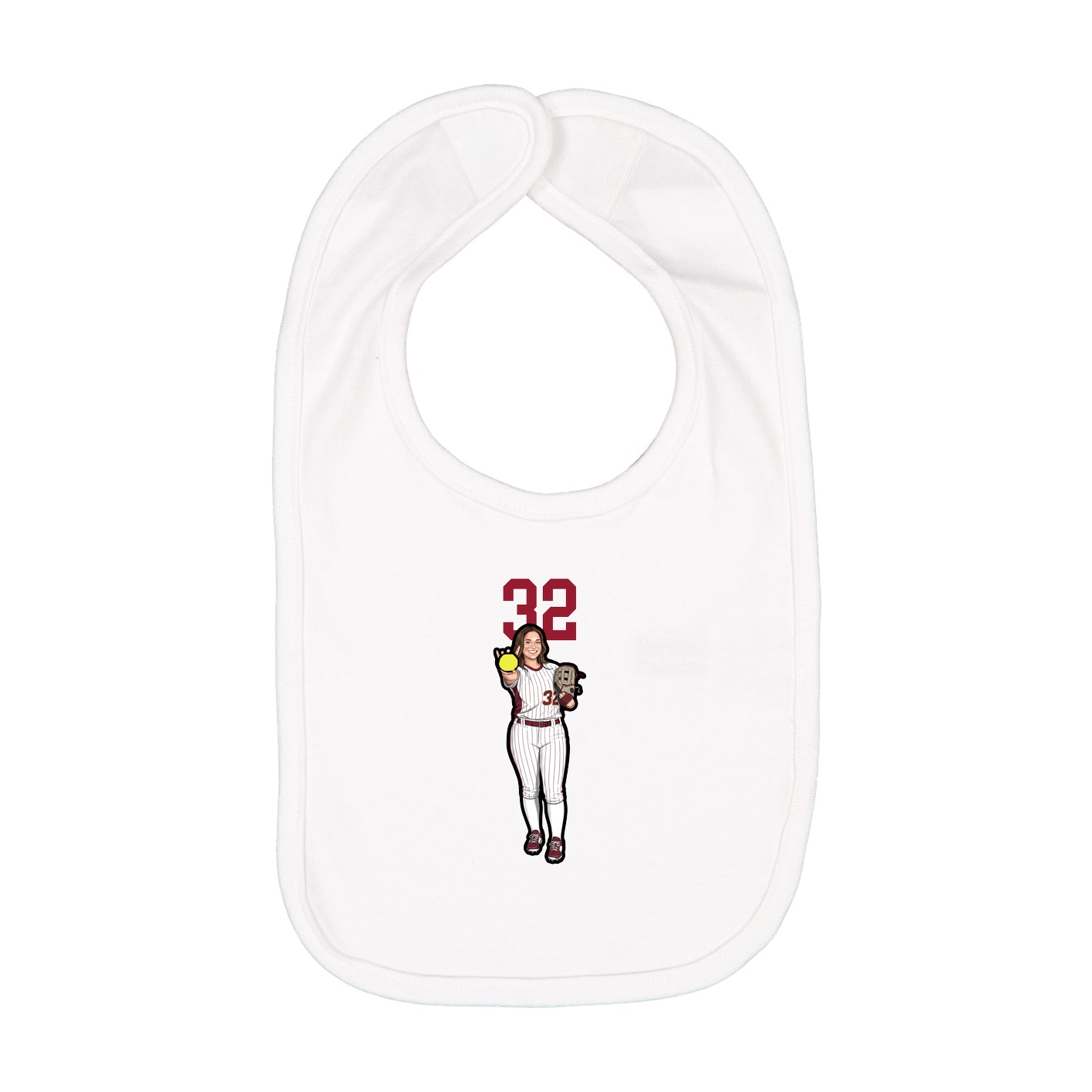 Infant Bib — Number Top in White