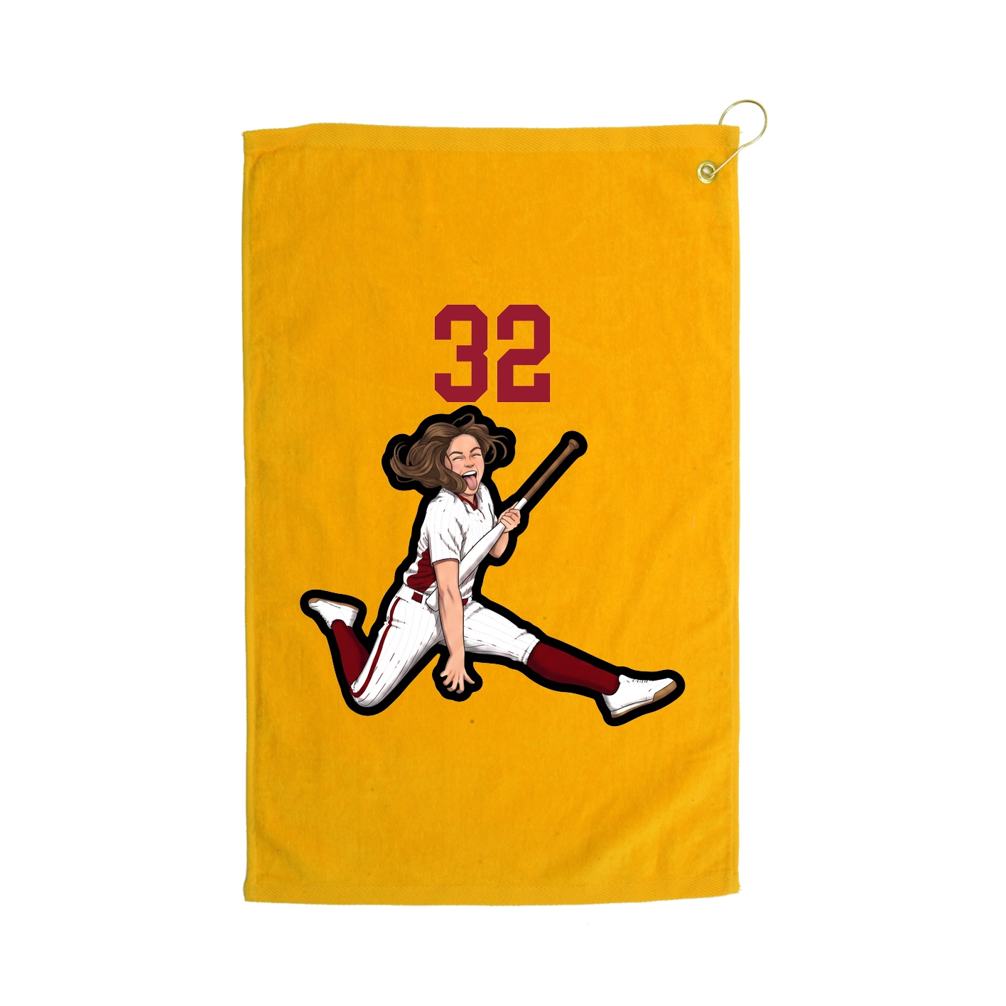 Golf Towel — Number Top in Gold