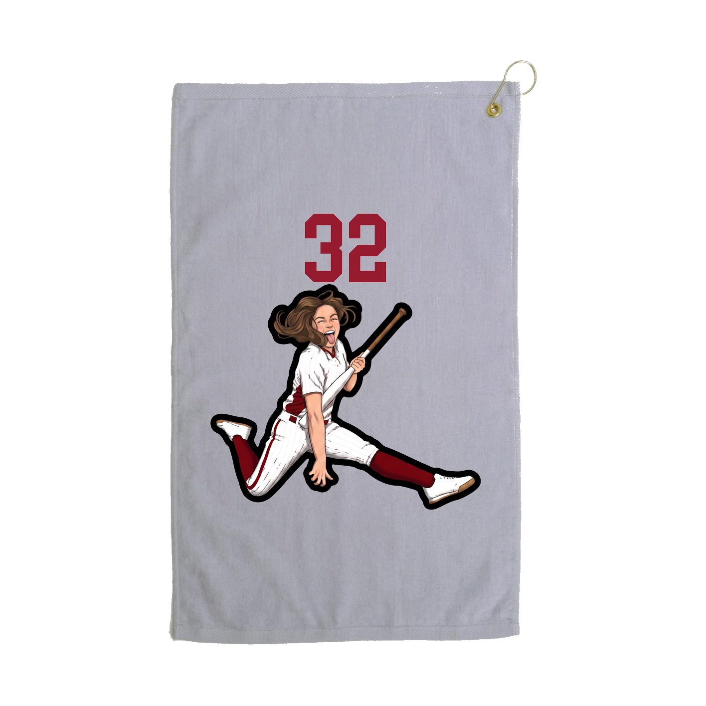 Golf Towel — Number Top in Grey