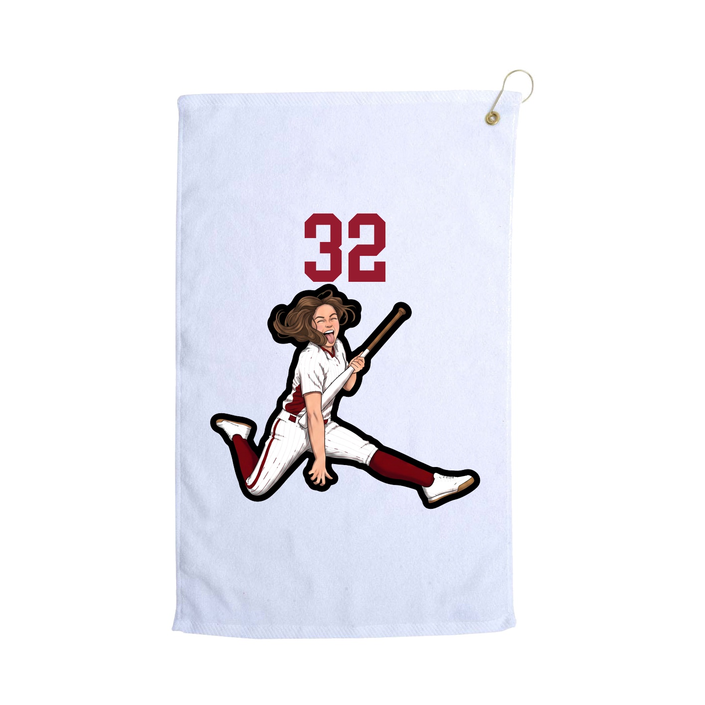 Golf Towel — Number Top in White