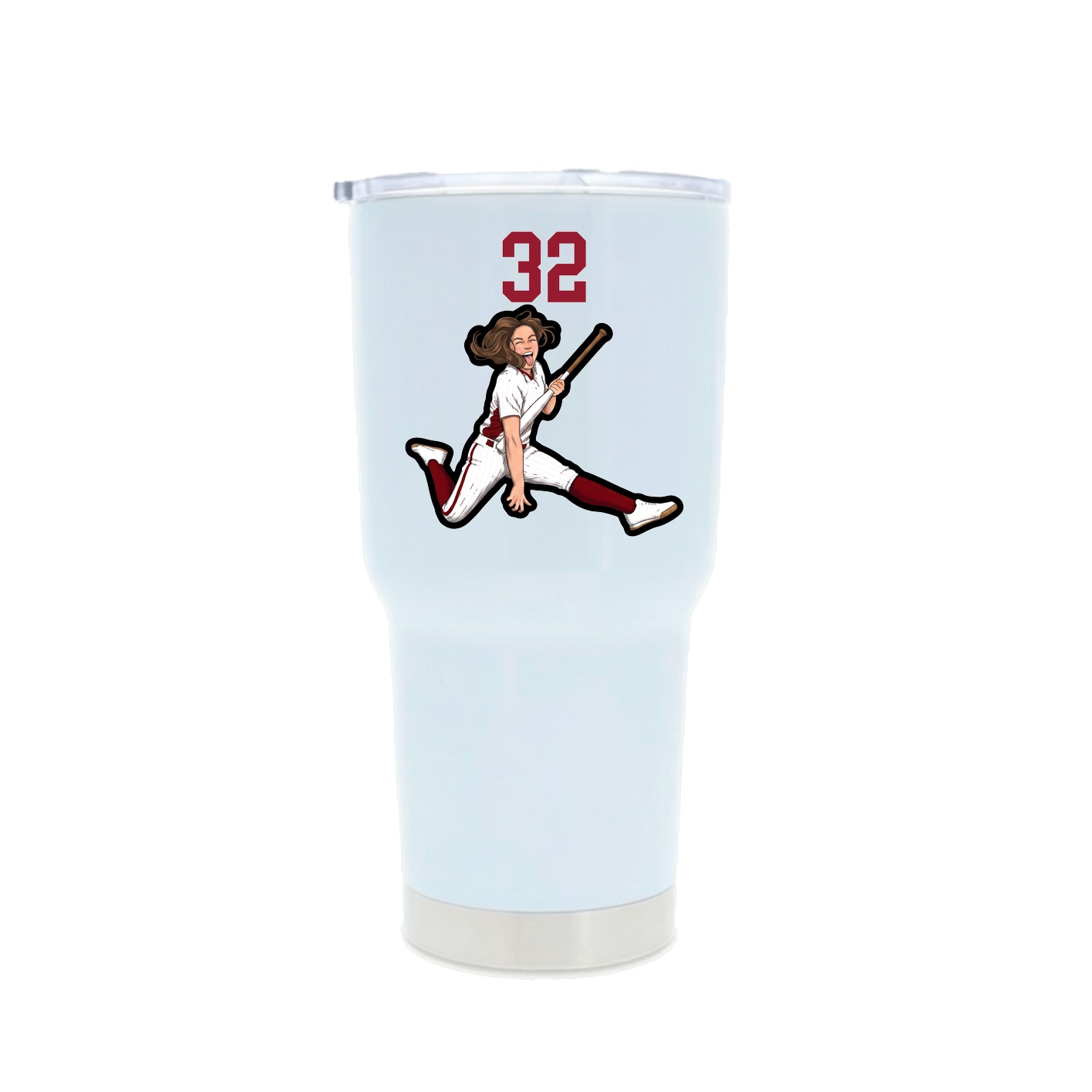 30oz Stainless Steel Tumbler — Number Top in White