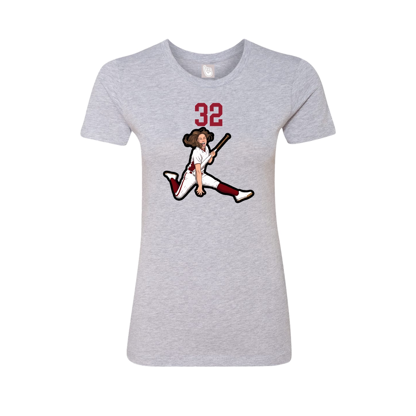 Fitted Women's Tee — Number Top in Grey