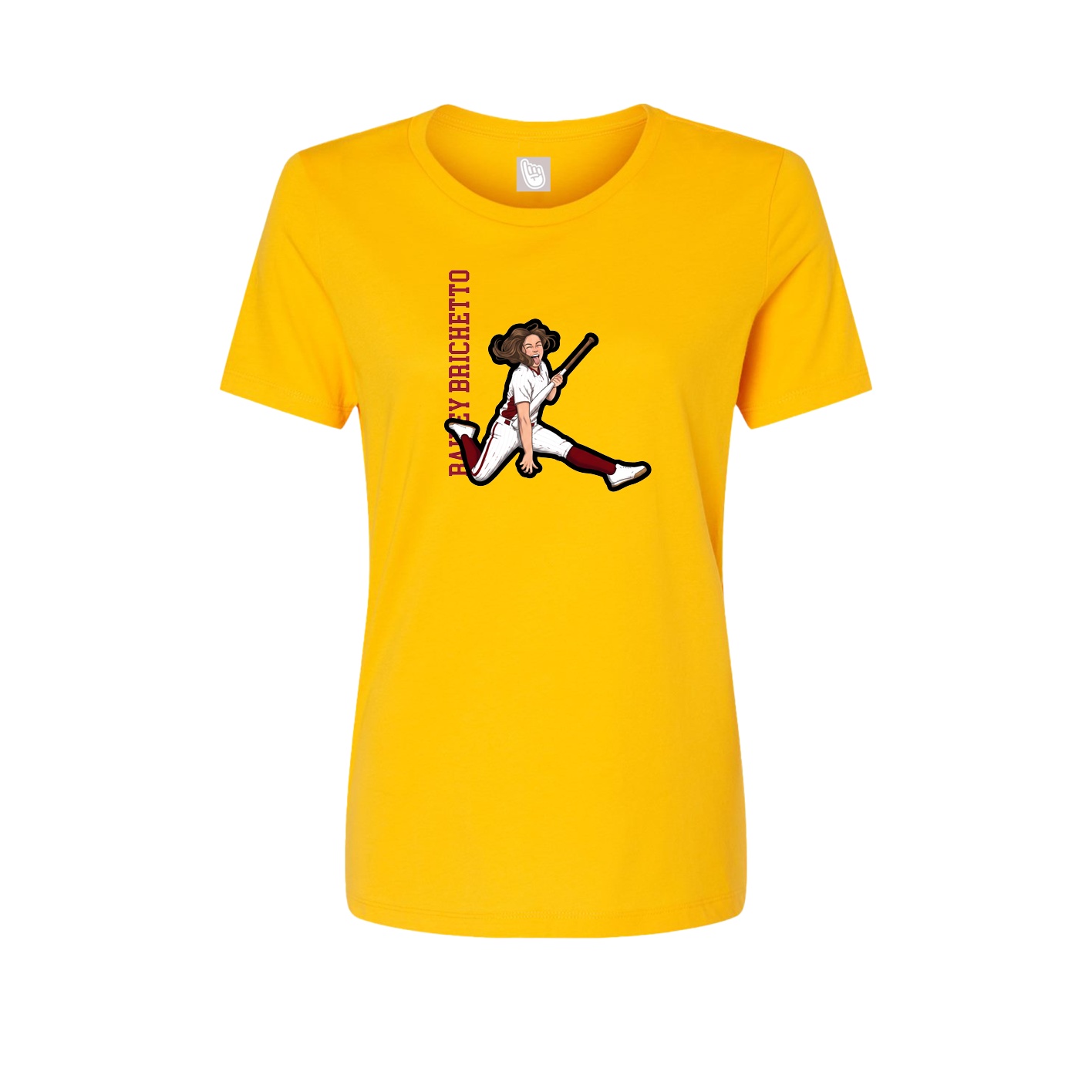 Womens Tee — Name Vertical in Gold