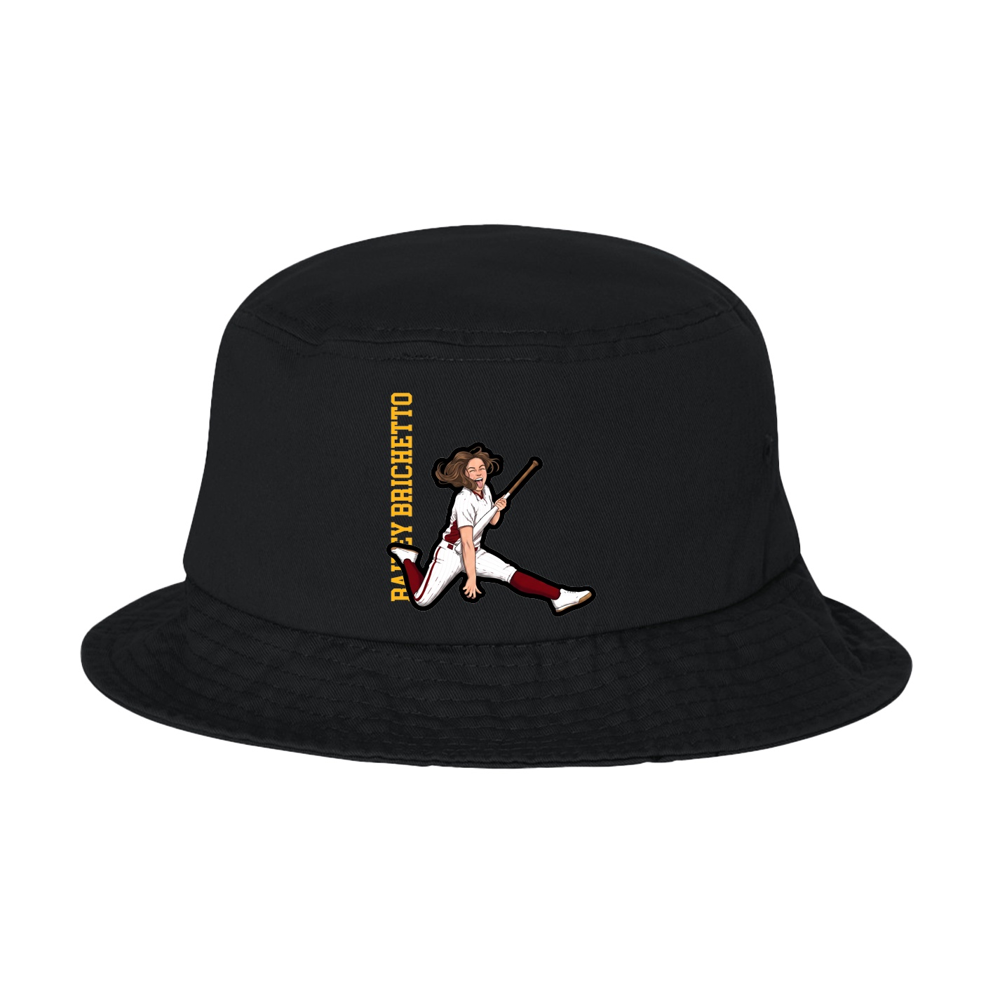 Bucket Cap — Name Vertical in Black