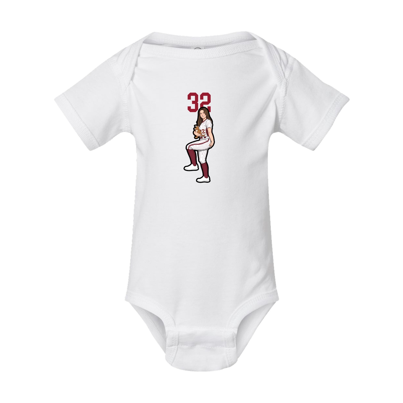 Baby Onesie — Number Top in White