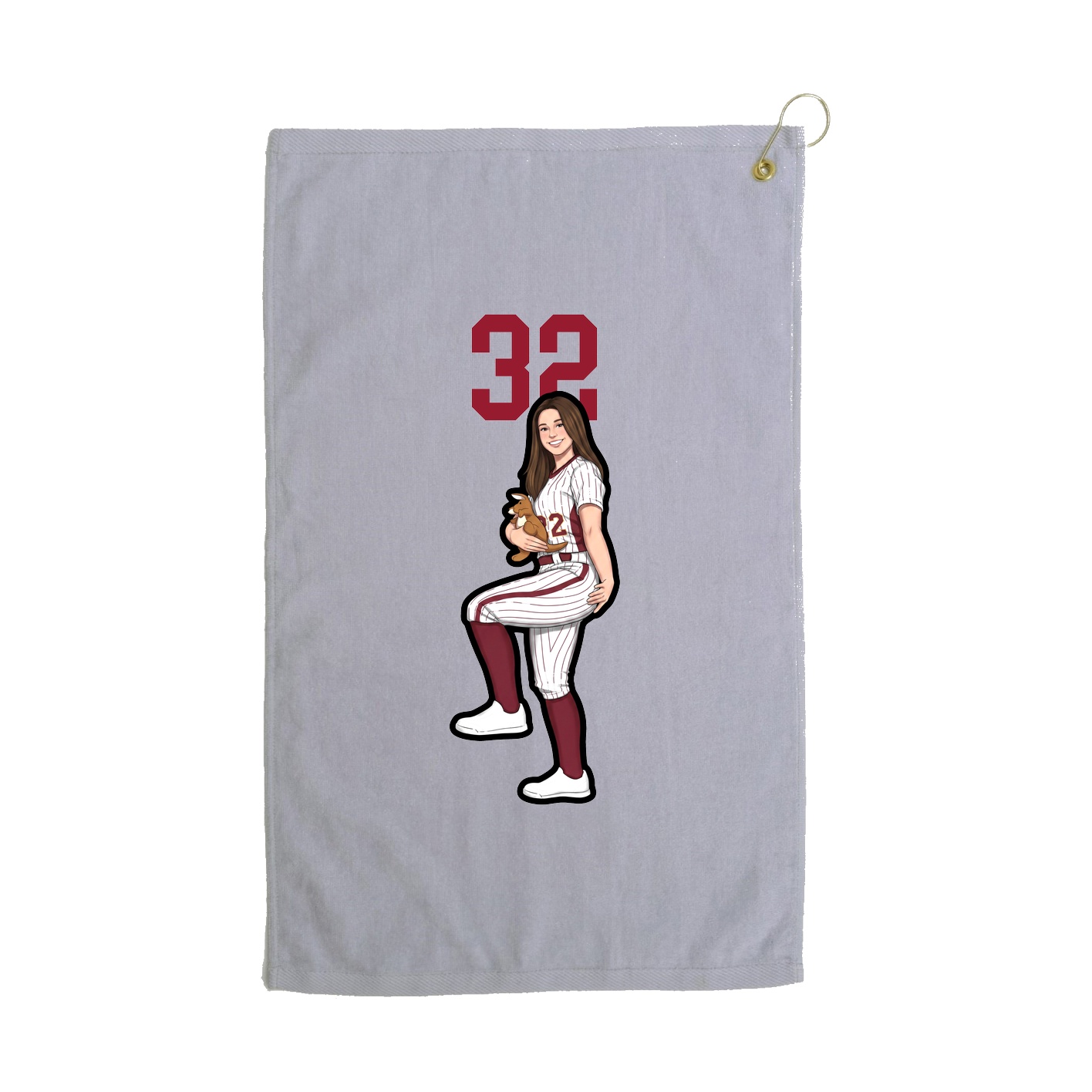 Golf Towel — Number Top in Grey