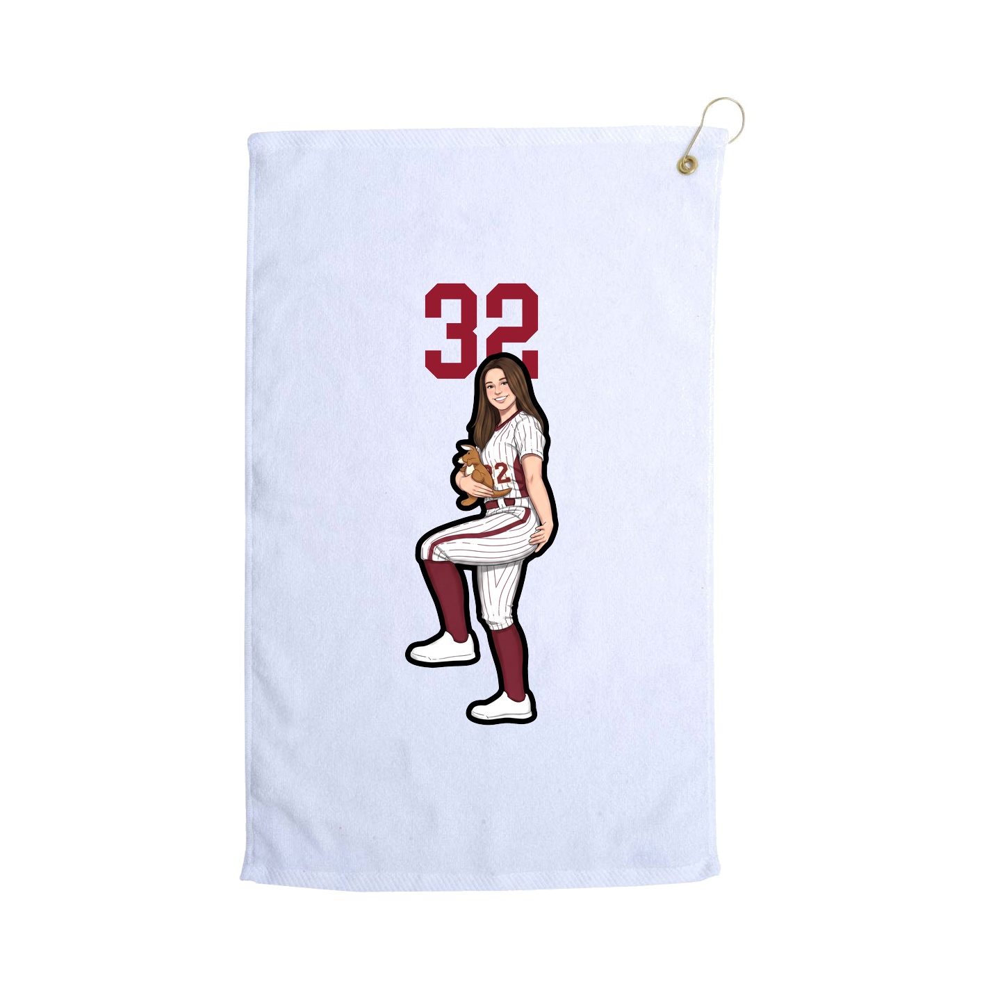Golf Towel — Number Top in White
