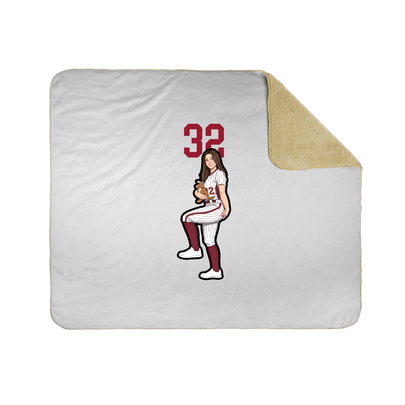 Throw Blanket — Number Top in White