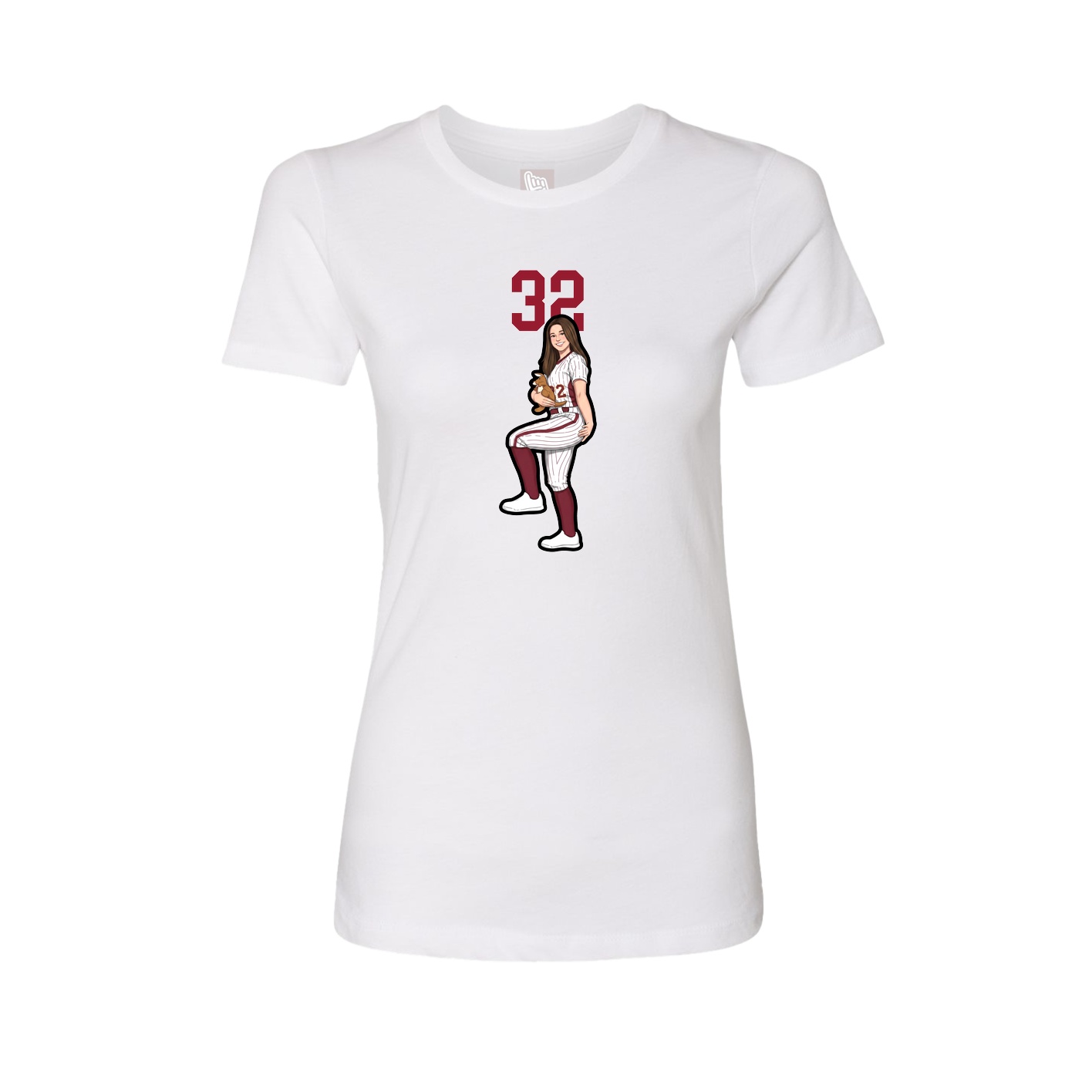 Fitted Women's Tee — Number Top in White