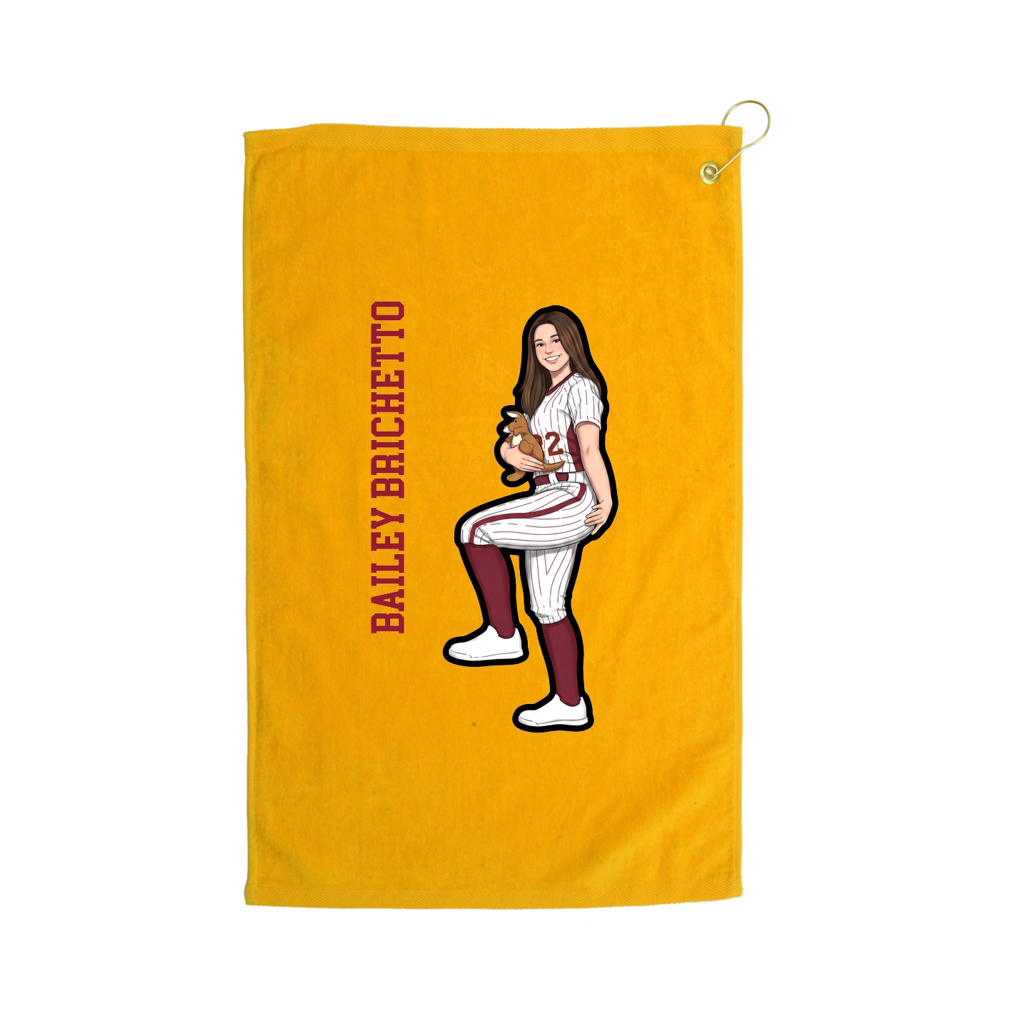 Golf Towel — Name Vertical in Gold