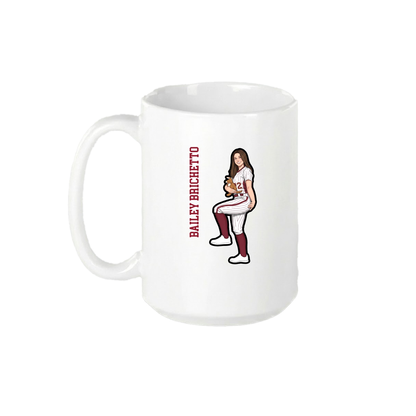 15oz Coffee Mug — Name Vertical in White