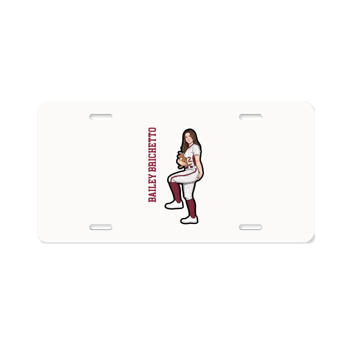 License Plate — Name Vertical in Classic