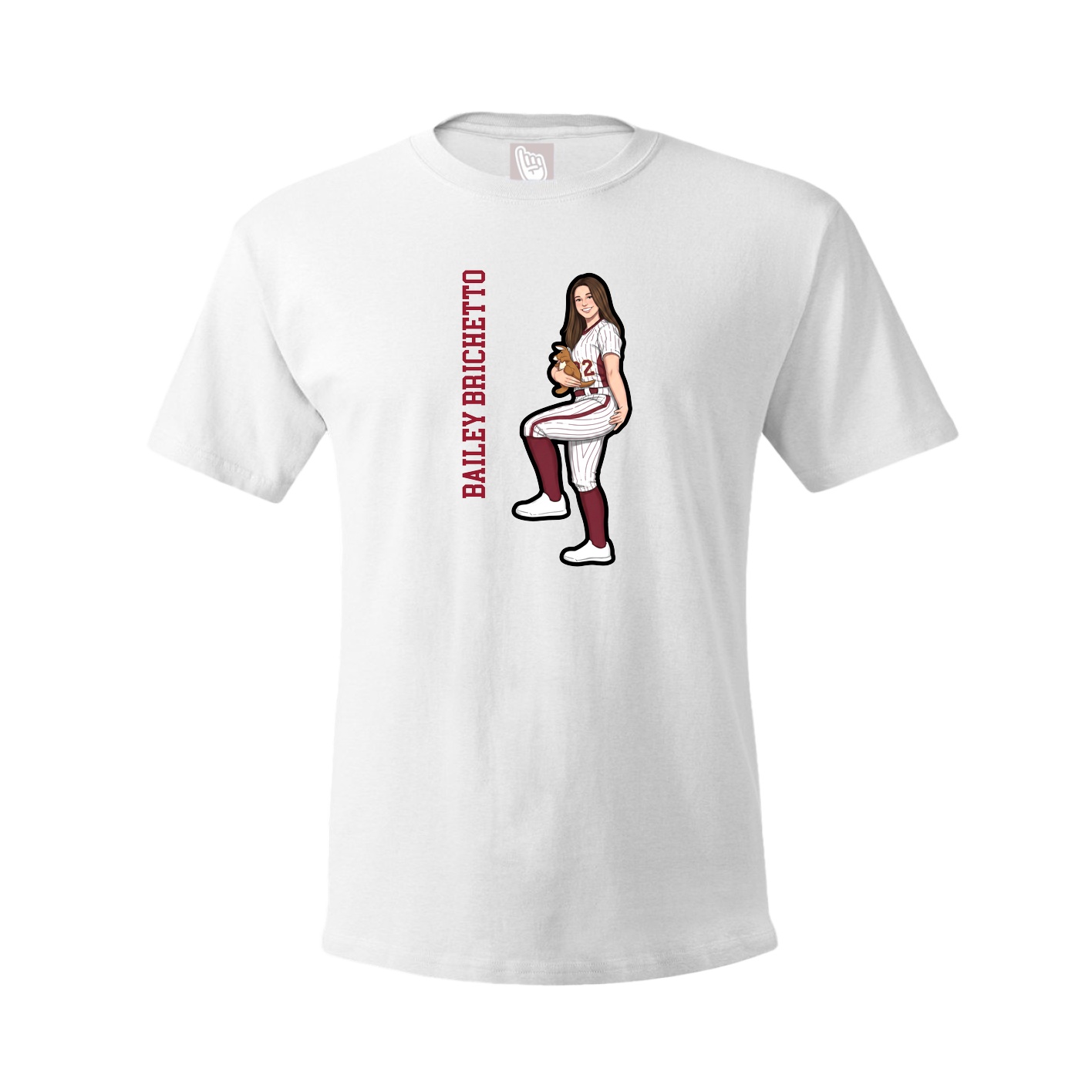 Tee — Name Vertical in White