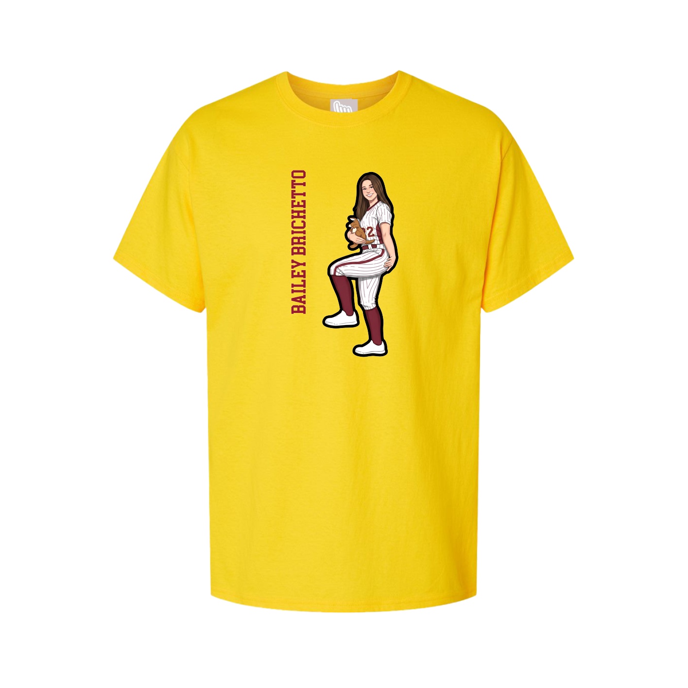 Youth Tee — Name Vertical in Gold