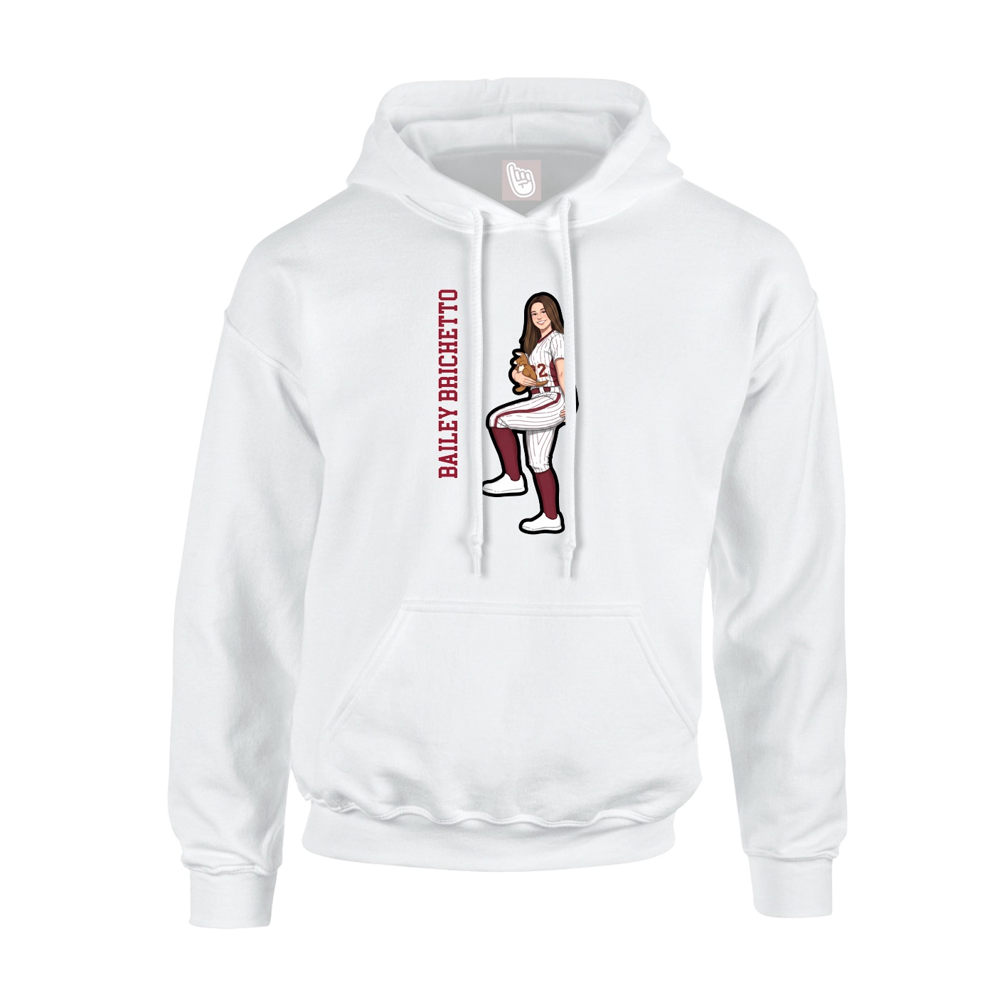 Hoodie — Name Vertical in White