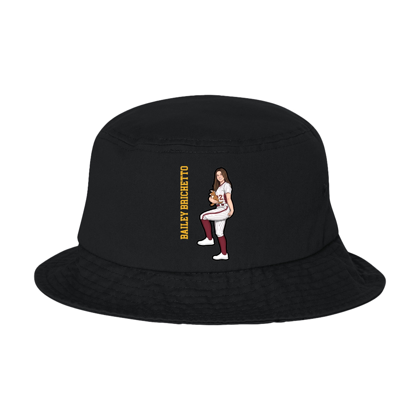 Bucket Cap — Name Vertical in Black